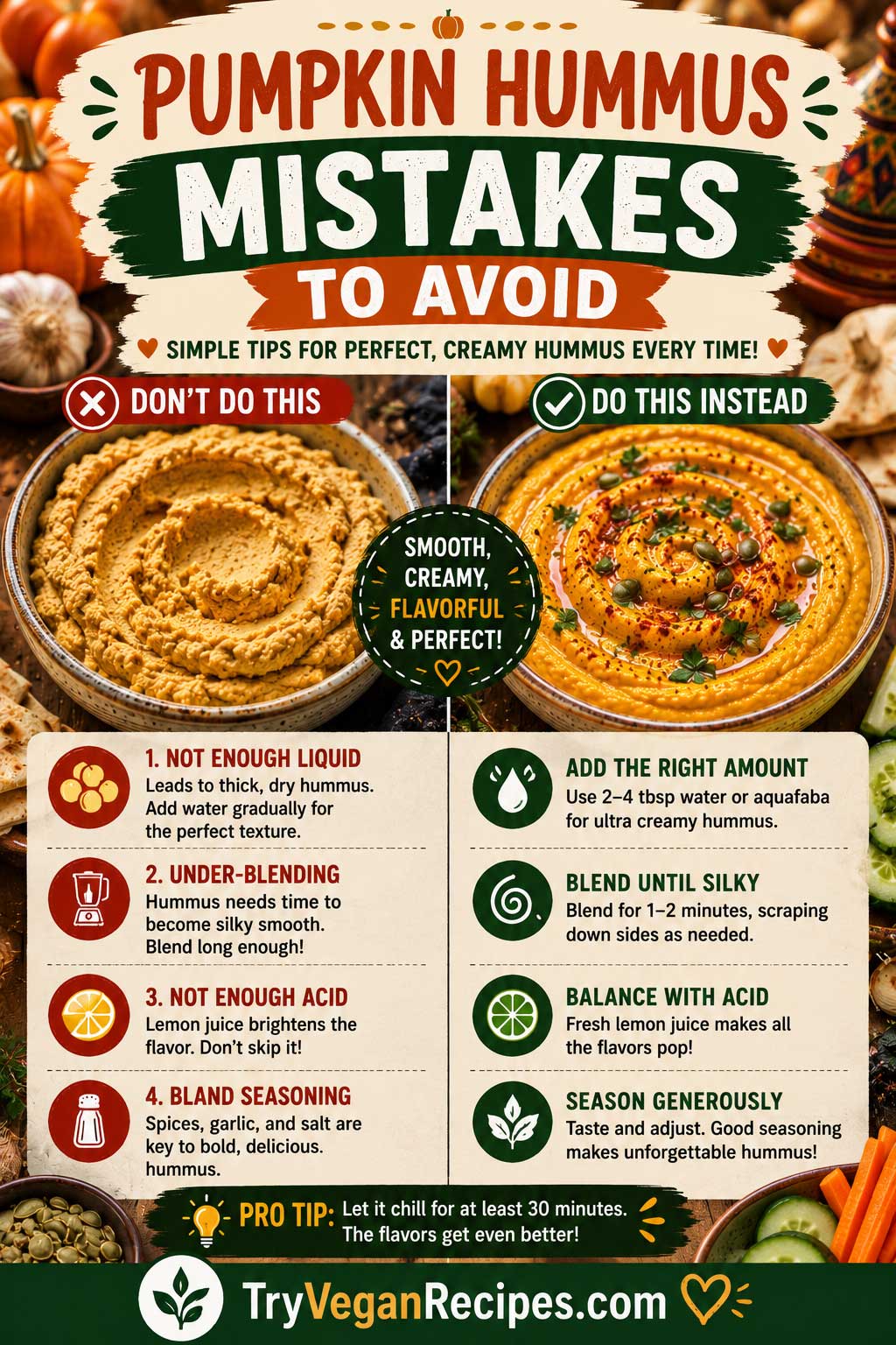 Pumpkin hummus recipe common mistakes to avoid